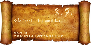 Károli Fiametta névjegykártya